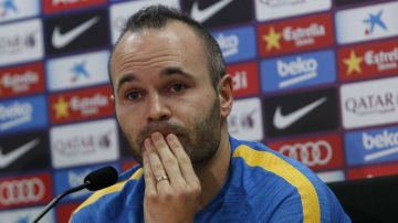 Andrés Iniesta, en rueda de prensa