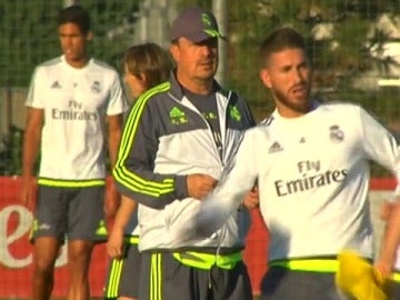 El Real Madrid, entrenando