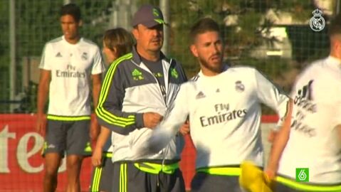 El Real Madrid, entrenando