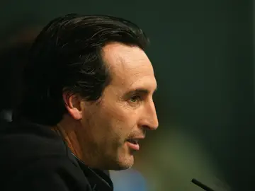 Unai Emery, durante la rueda de prensa Unai Emery, durante la rueda de prensa