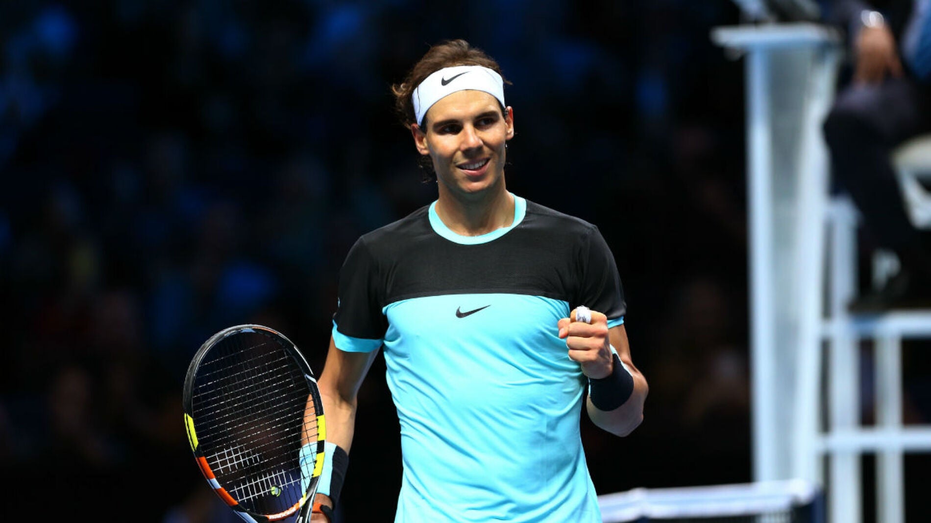 Nadal celebra su victoria ante Ferrrer