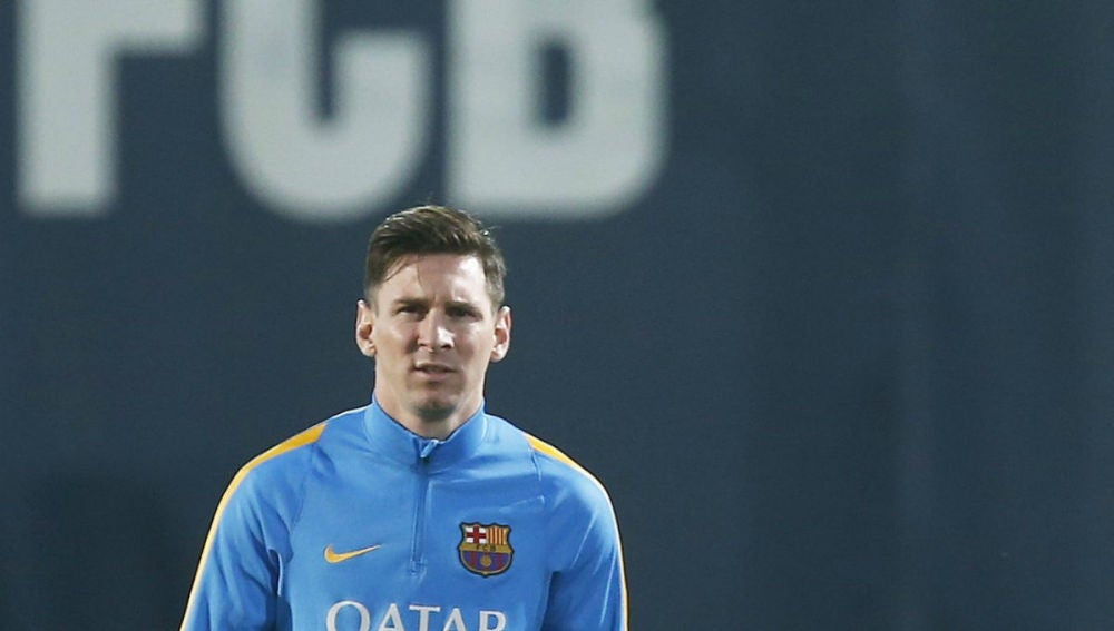 Leo Messi, en un entrenamiento del FC Barcelona