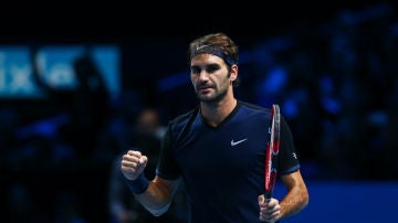 Roger Federer celebra una victoria