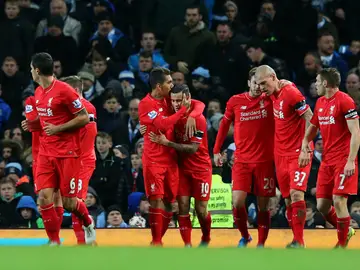 Los jugadores del Liverpool celebran un gol Los jugadores del Liverpool celebran un gol