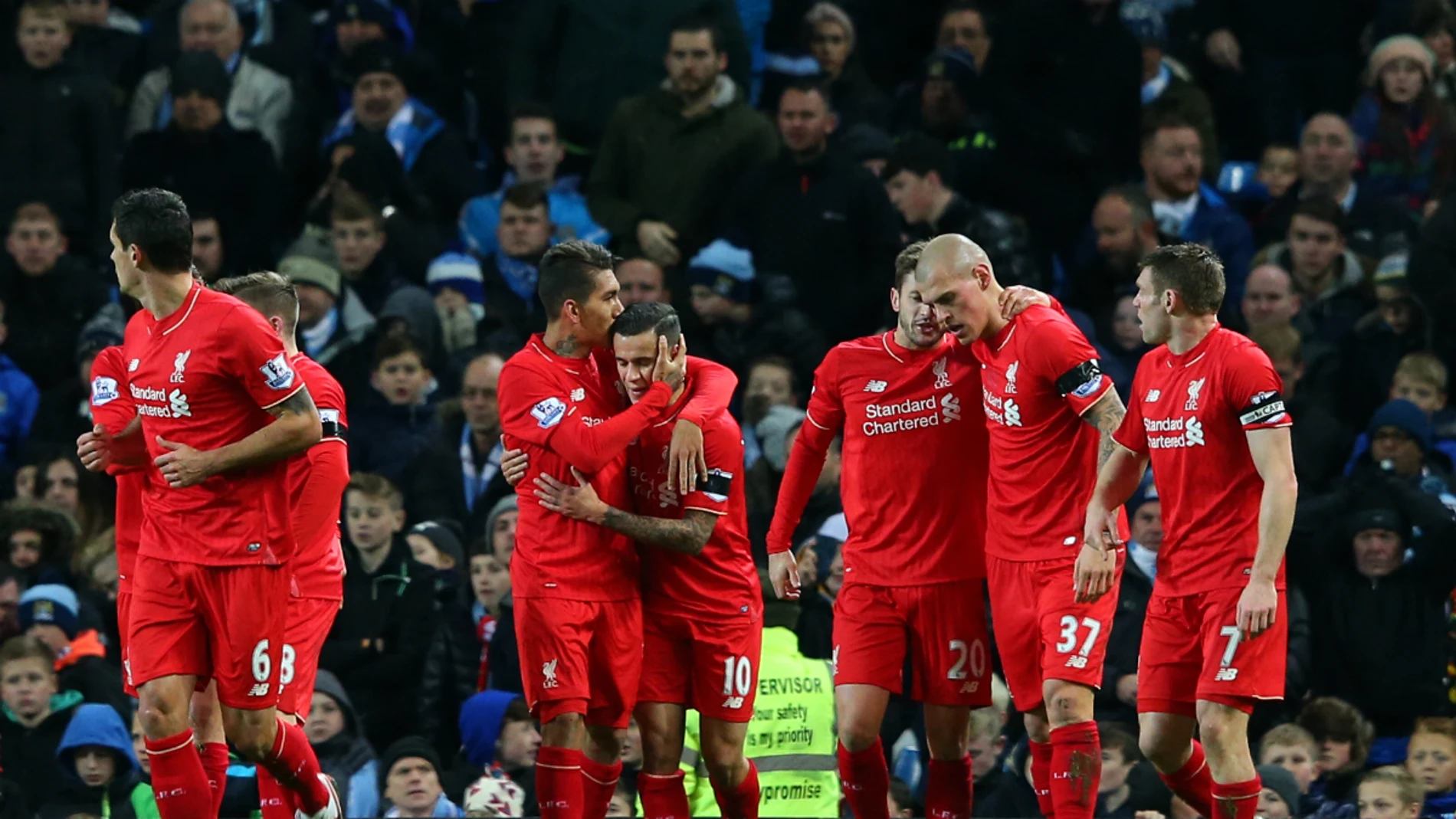 Los jugadores del Liverpool celebran un gol Los jugadores del Liverpool celebran un gol