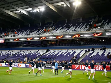 Los jugadores del Anderlecht, entrenando en su estadio Los jugadores del Anderlecht, entrenando en su estadio