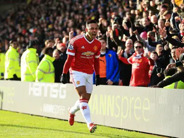 Memphis Depay celebra su gol contra el Watford Memphis Depay celebra su gol contra el Watford