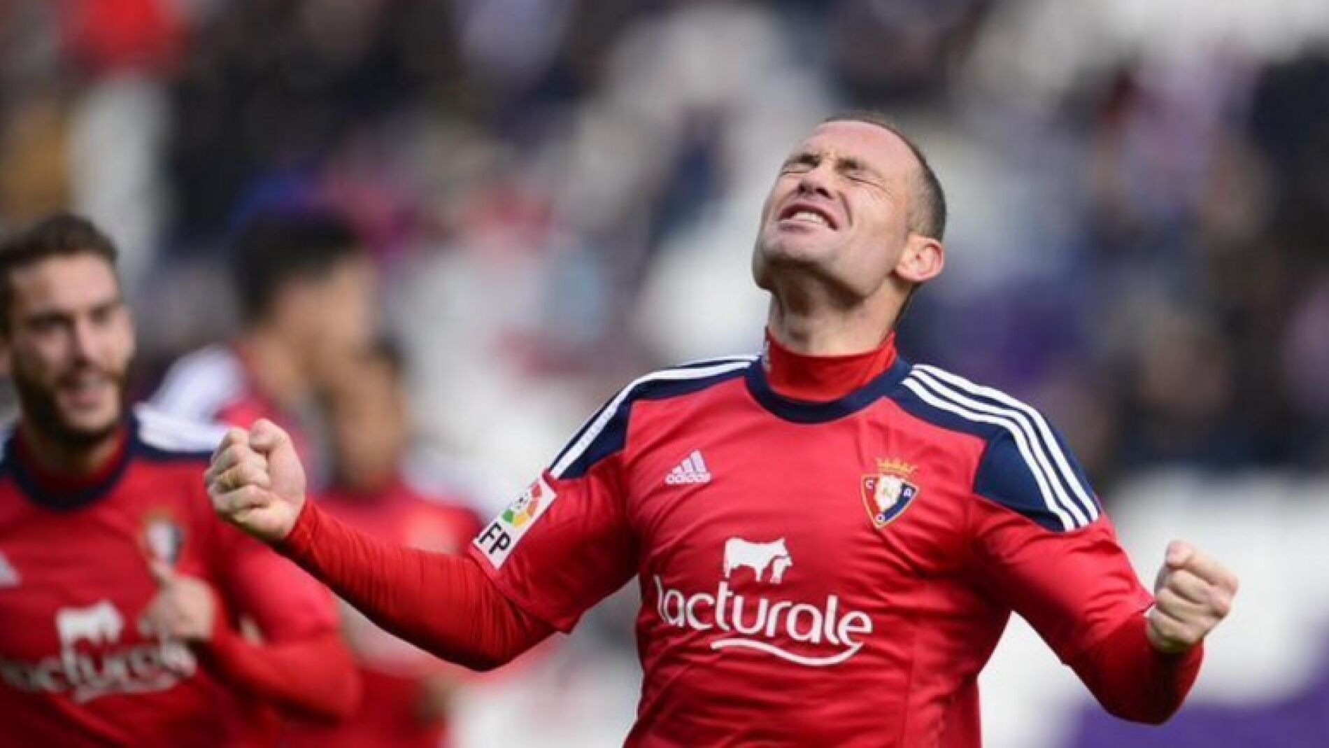 Nino celebra el gol ante el Valladolid