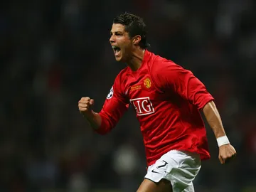Cristiano Ronaldo celebra un gol con el Manchester United Cristiano Ronaldo celebra un gol con el Manchester United