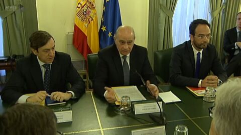 Fern&aacute;ndez D&iacute;az con Rafaeal Hernando y Antonio Hernando