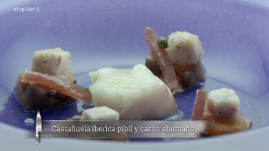 Castañuela ibérica y cazón ahumado