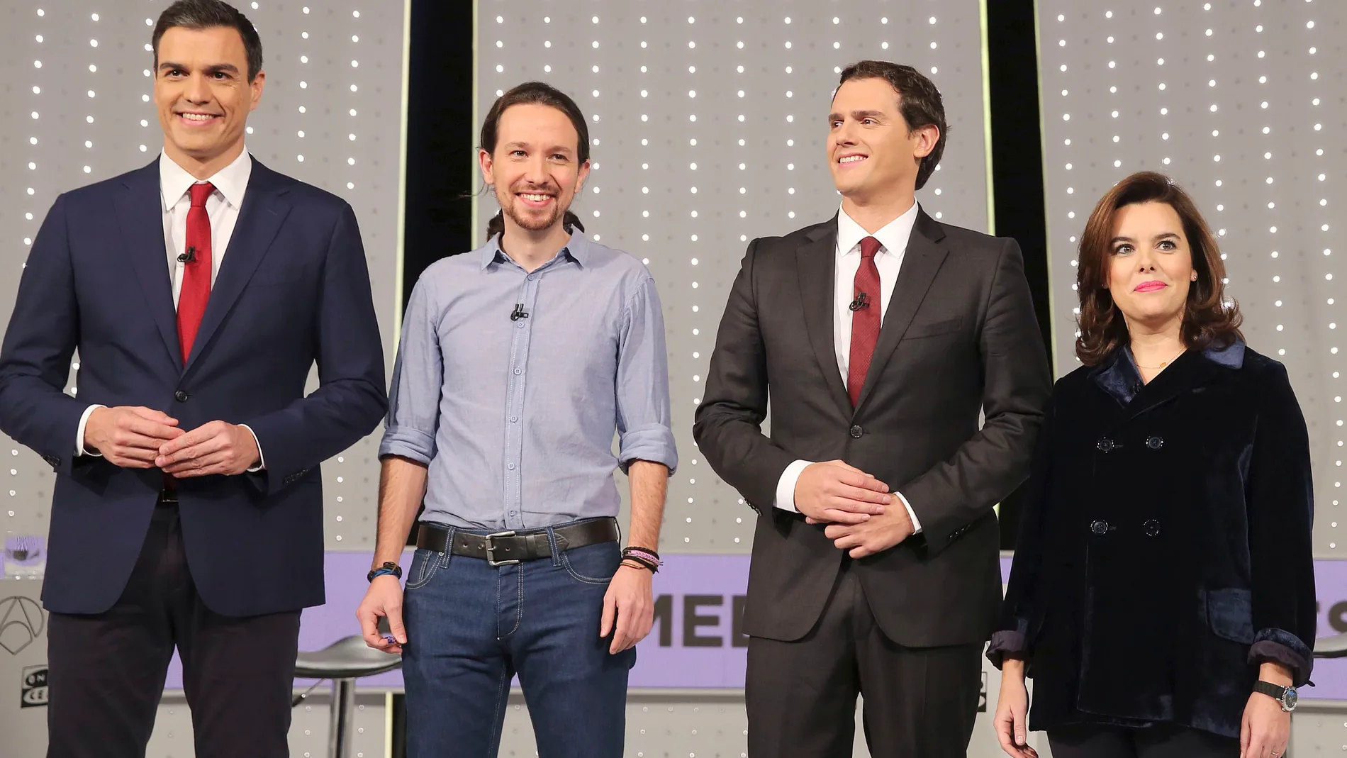 Foto de los cuatro participantes en el Debate 7D
