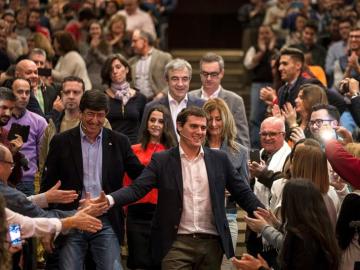 Albert Rivera, durante el mitin electoral