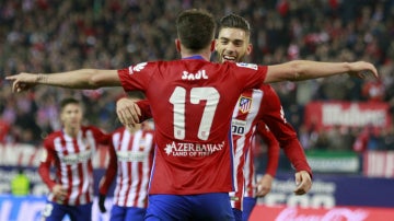 Saúl celebra su gol contra el Athletic