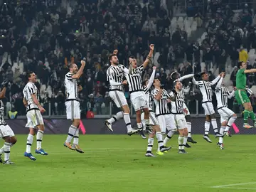 La Juventus celebra una victoria La Juventus celebra una victoria