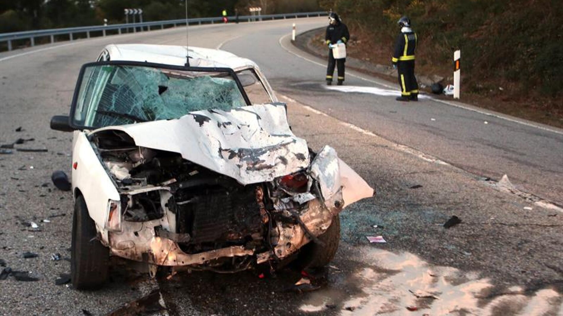 Accidente de tr&aacute;fico en Covelo, Pontevedra