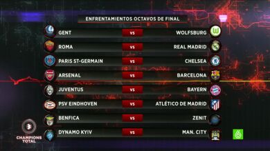 Roma - Real Madrid, Arsenal - Barcelona y PSV - Atlético de Madrid, cruces de octavos de Champions