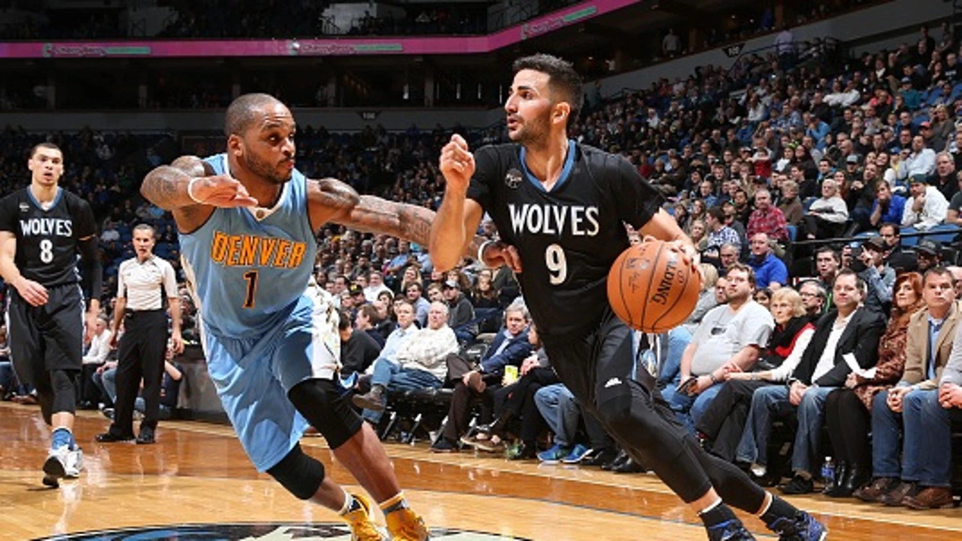 Ricky Rubio, en acción ante los Nuggets Ricky Rubio, en acción ante los Nuggets
