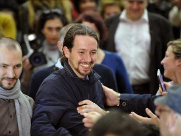 Pablo Iglesias durante un acto de campaña