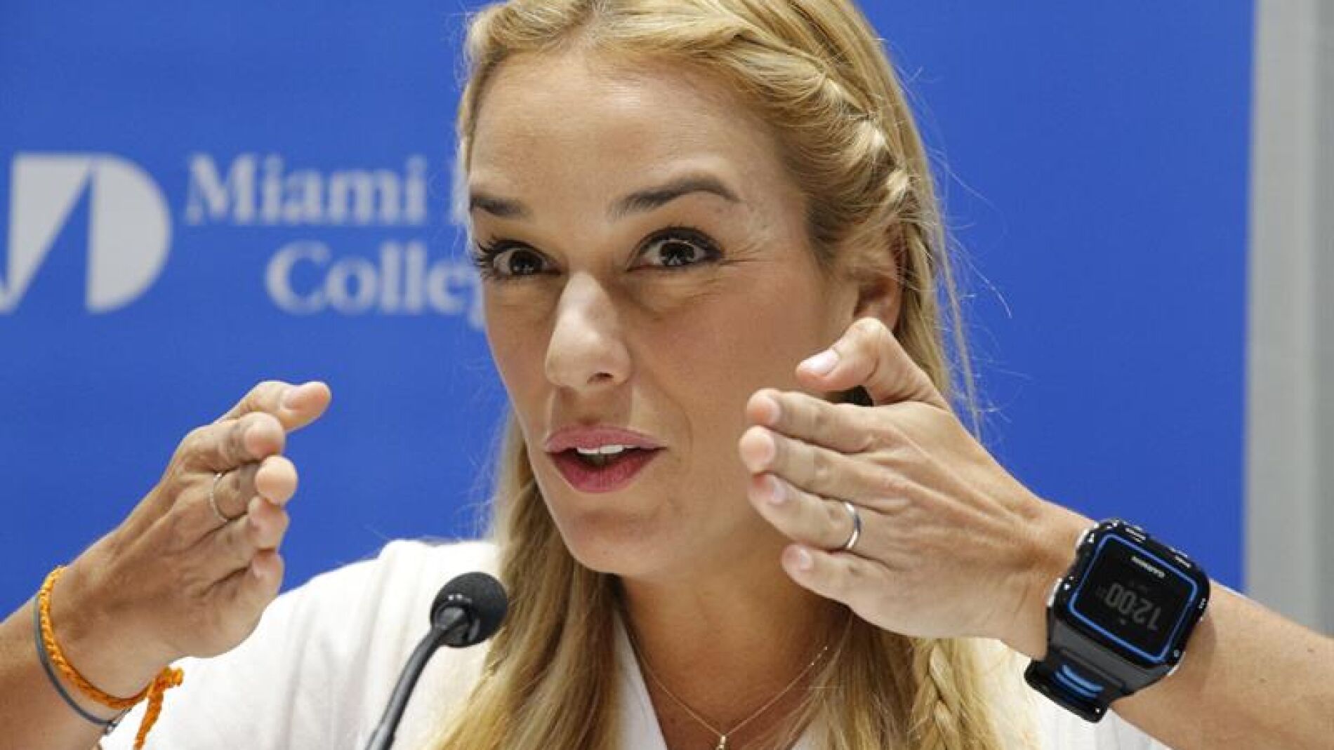 Lilian Tintori, la esposa del encarcelado opositor venezolano Leopoldo L&oacute;pez