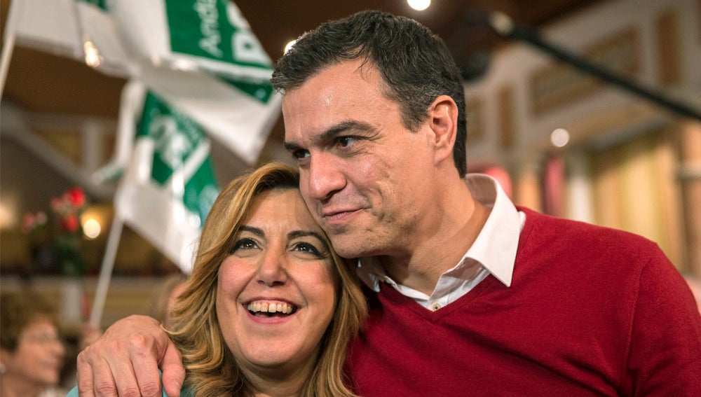 Pedro Sánchez y Susana Díaz en un acto del PSOE en Torremolinos