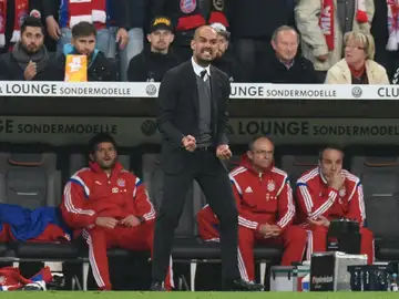 Pep Guardiola muestra su enfado en un partido del Bayern Pep Guardiola muestra su enfado en un partido del Bayern