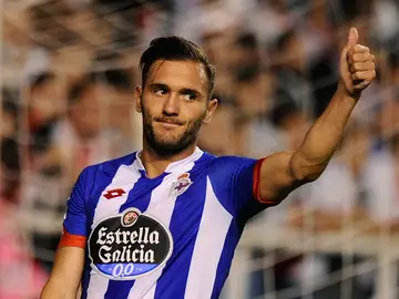 Lucas Pérez, en un partido con el Deportivo de la Coruña Lucas Pérez, en un partido con el Deportivo de la Coruña