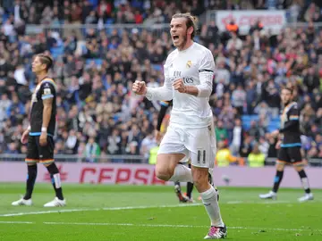 Gareth Bale celebra uno de sus goles en el Bernabéu Gareth Bale celebra uno de sus goles en el Bernabéu