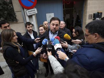 Oriol Junqueras tras ejercer su derecho a voto