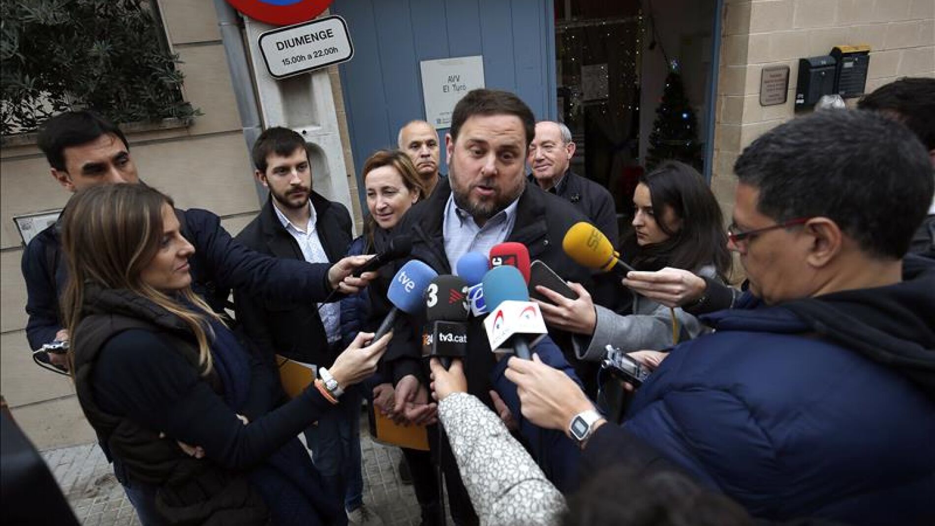 Oriol Junqueras tras ejercer su derecho a voto