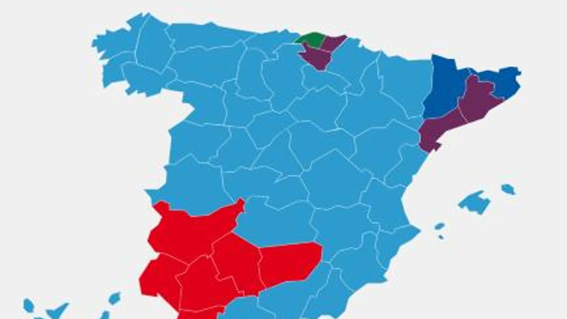 Mapa tras las elecciones generales