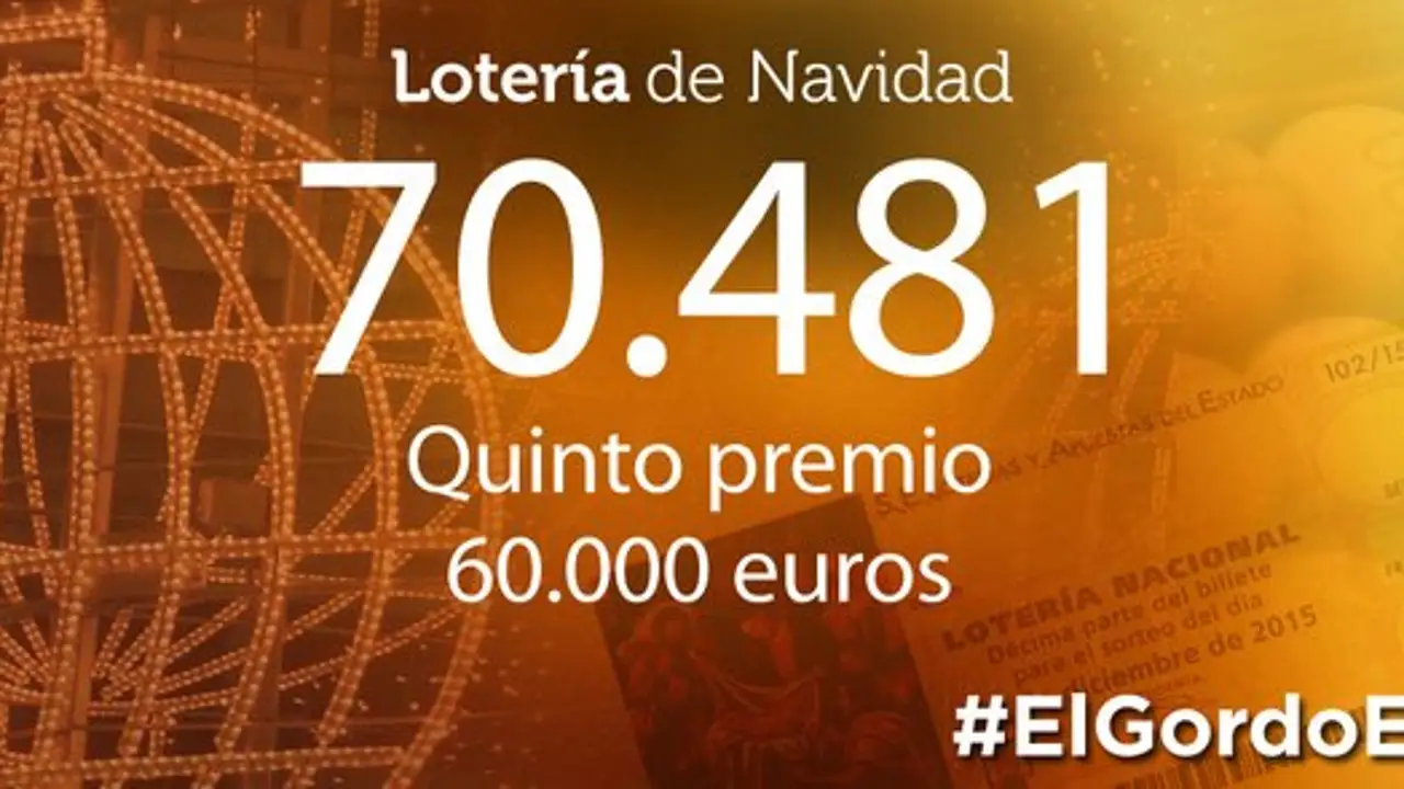 El número 70.481, segundo quinto premio de la Lotería de Navidad