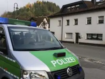 Imagen de archivo de un coche de la policía alemana Imagen de archivo de un coche de la policía alemana