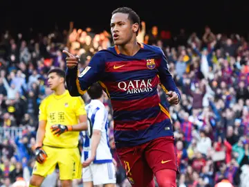 Neymar celebra un gol con el FC Barcelona Neymar celebra un gol con el FC Barcelona