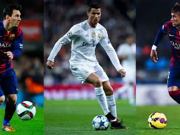 Leo Messi, Cristiano Ronaldo y Neymar Leo Messi, Cristiano Ronaldo y Neymar