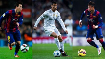 Leo Messi, Cristiano Ronaldo y Neymar