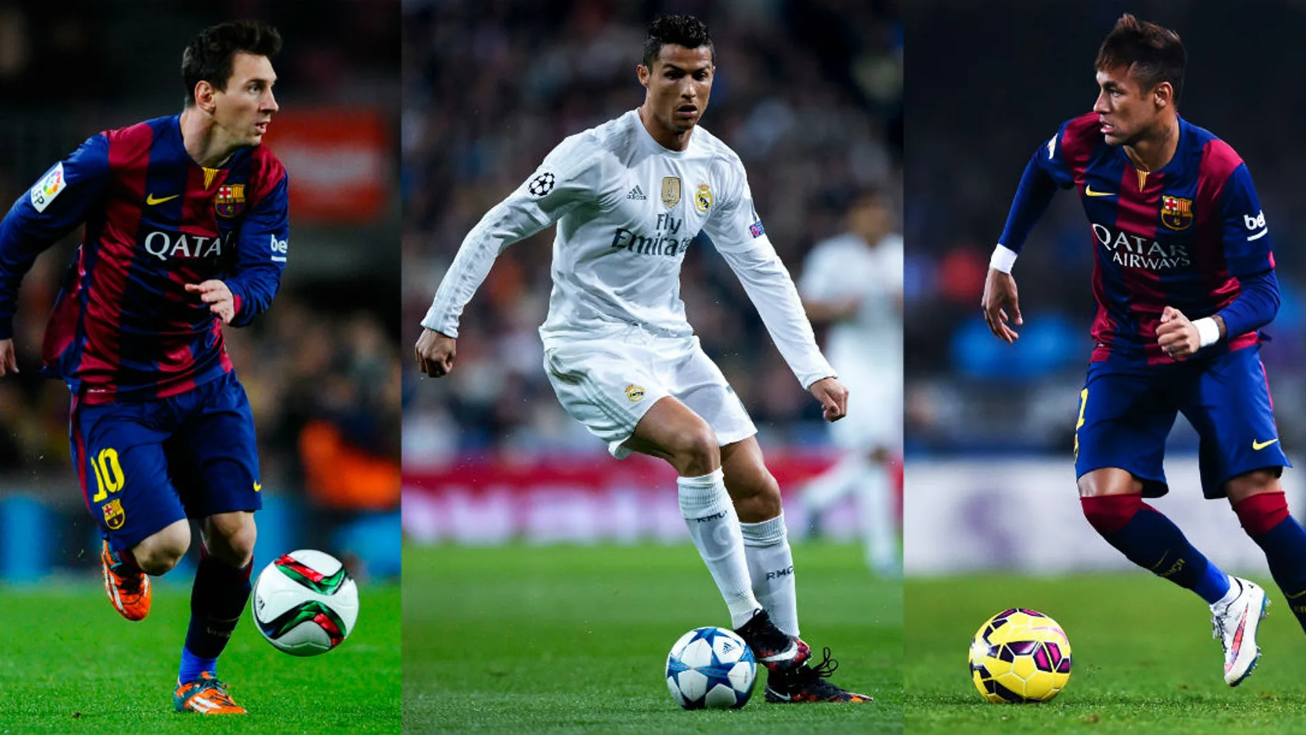 Leo Messi, Cristiano Ronaldo y Neymar Leo Messi, Cristiano Ronaldo y Neymar