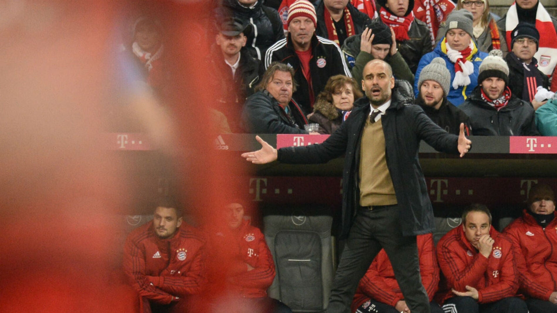 Pep Guardiola, en un partido del Bayern