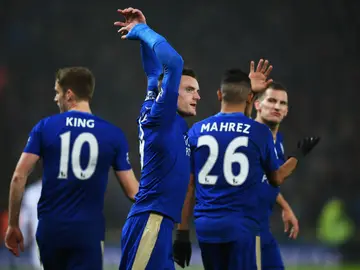 Jamie Vardy celebra un gol en la Premier Jamie Vardy celebra un gol en la Premier