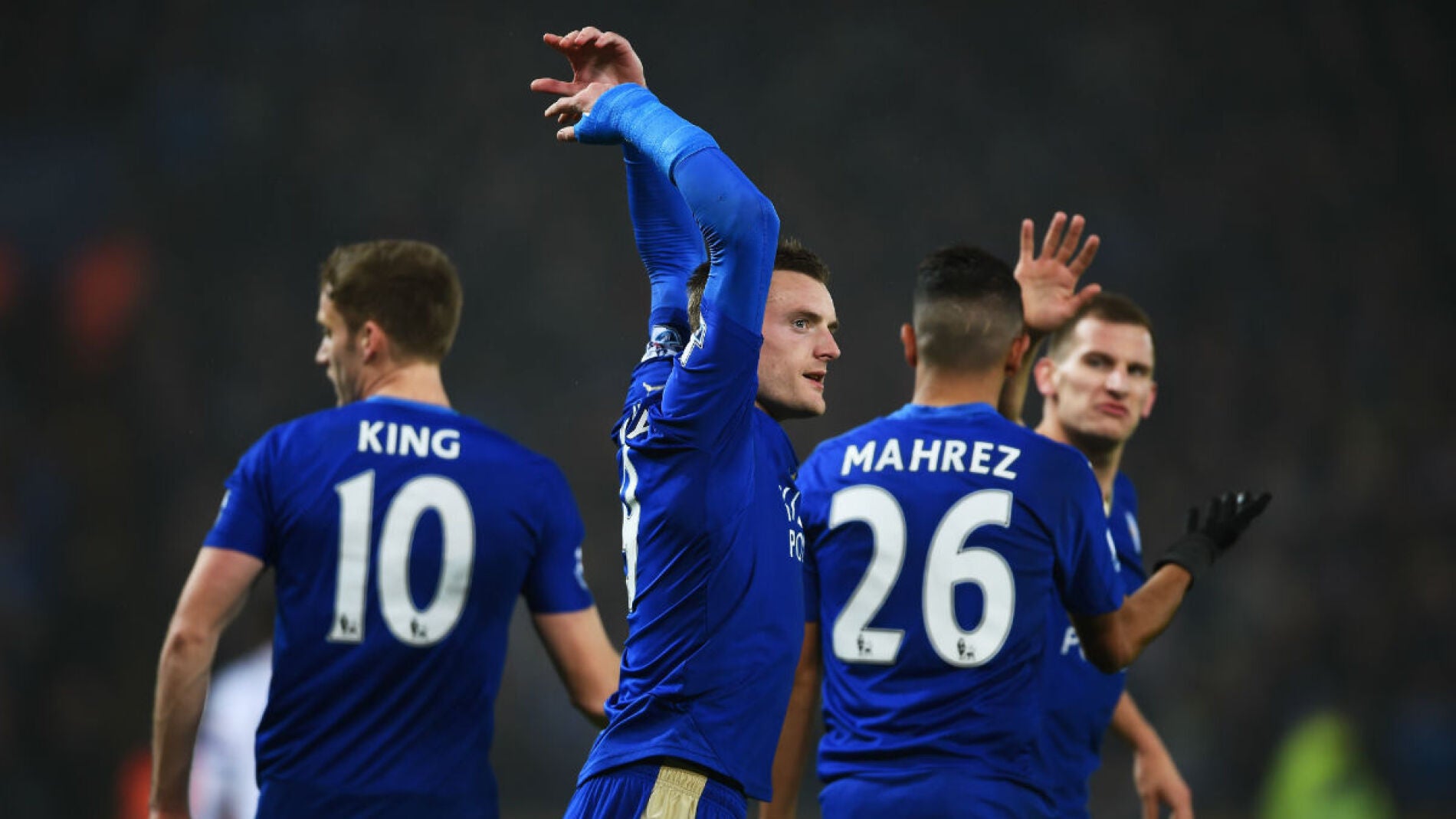 Jamie Vardy celebra un gol en la Premier