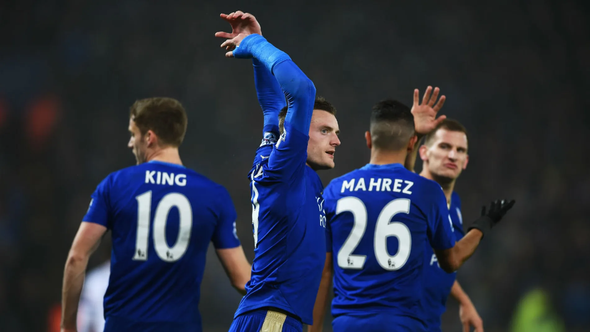 Jamie Vardy celebra un gol en la Premier Jamie Vardy celebra un gol en la Premier