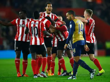 Cuco Martina celebra su gol ante el Arsenal Cuco Martina celebra su gol ante el Arsenal