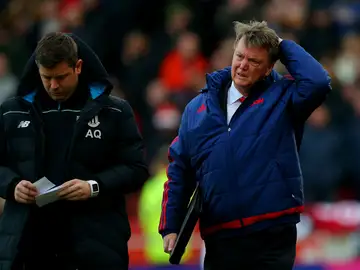 Van Gaal, en el Britannia Stadium Van Gaal, en el Britannia Stadium