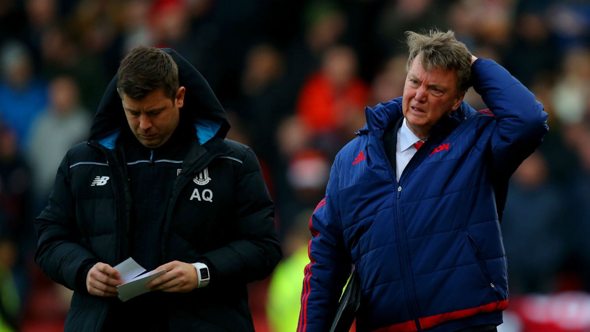 Van Gaal, en el Britannia Stadium