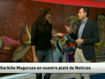 Garbiñe Muguruza, en el Plató de Antena 3 Noticias
