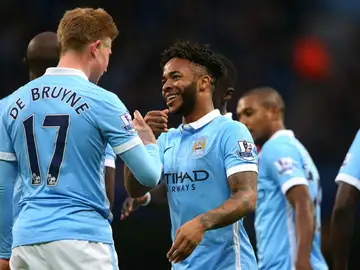 Los jugadores del City celebran un gol ante el Sunderland Los jugadores del City celebran un gol ante el Sunderland