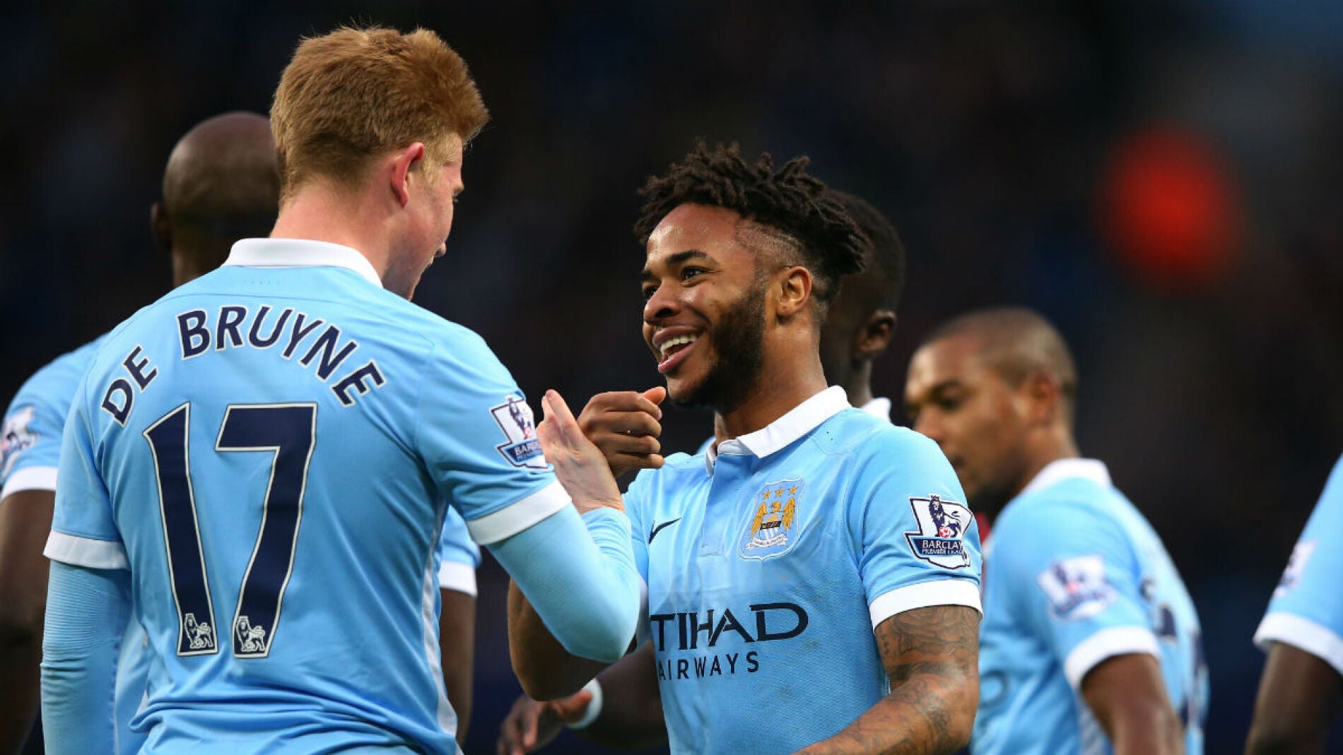 Los jugadores del City celebran un gol ante el Sunderland
