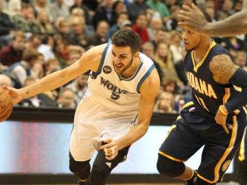 Ricky Rubio, en acción ante Indiana