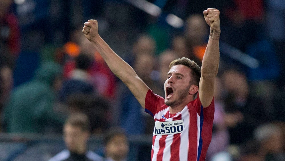 Saúl celebrando el gol ante el Astana en Champions