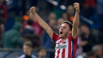 Saúl celebrando el gol ante el Astana en Champions